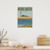 North Dakota - Old Farmstead - Green Poster (Küche)