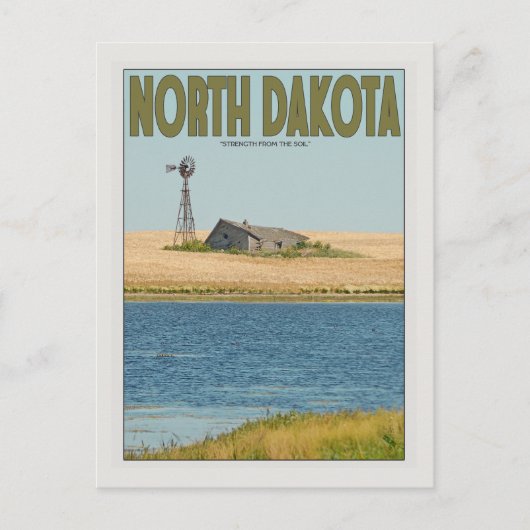 North Dakota - Old Farmstead - Green Postkarte (Vorderseite)