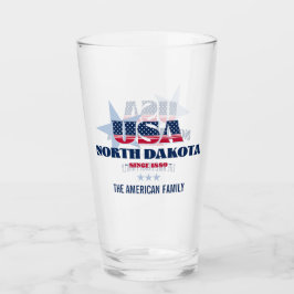 North Dakota Patriotic Pride Personalisiert Glas
