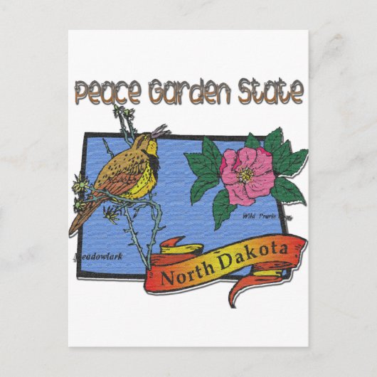 North Dakota Peace Garden Staat Lark Rose Postkarte (Vorderseite)