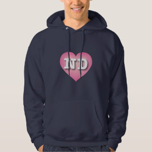 North Dakota Pink Fade Heart - I Liebe ND Hoodie