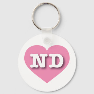North Dakota Pink Heart - I Liebe ND Schlüsselanhänger