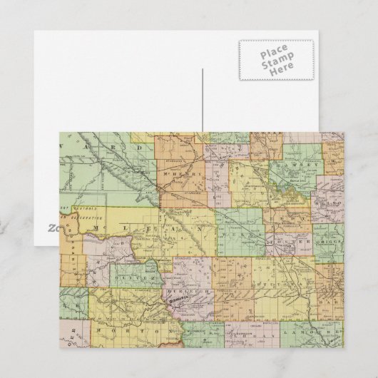 North Dakota Postkarte (Vorne/Hinten)