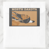 North Dakota Rechteckiger Aufkleber (Tasche)