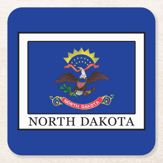 North Dakota Rechteckiger Pappuntersetzer (Vorderseite)