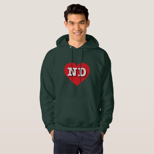 North Dakota Red Heart - I Liebe ND Hoodie (Vorne ganz)