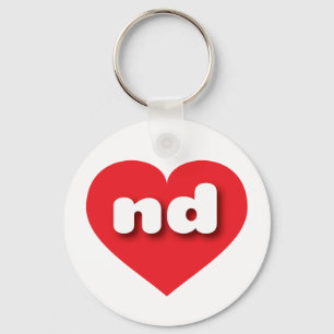 North Dakota Red Heart - I Liebe ND Schlüsselanhänger