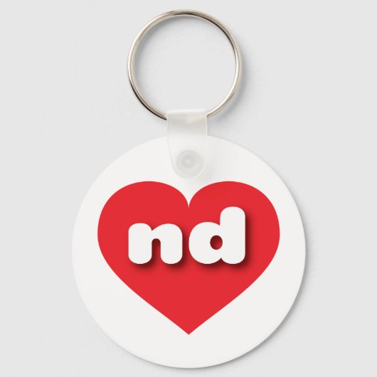 North Dakota Red Heart - I Liebe ND Schlüsselanhänger (Vorderseite)