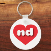North Dakota Red Heart - I Liebe ND Schlüsselanhänger (Vorderseite)