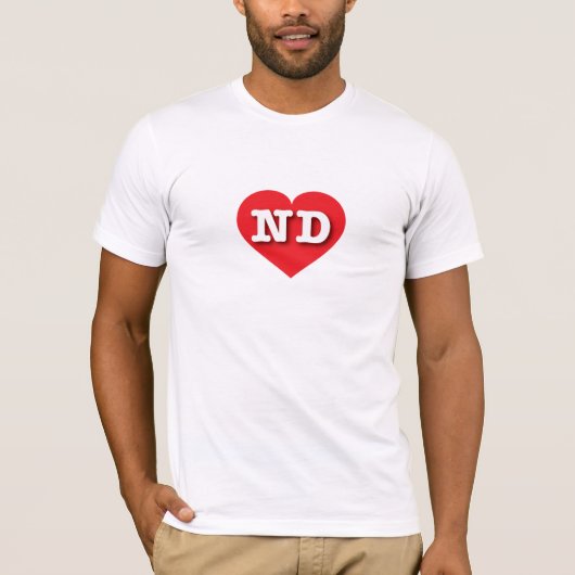 North Dakota Red Heart - I Liebe ND T-Shirt (Vorderseite)