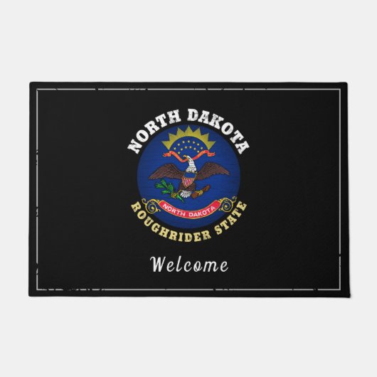 NORTH DAKOTA ROUGHRIDER STAAT FLAG FUßMATTE (Vorderseite)