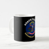 NORTH DAKOTA ROUGHRIDER STAAT FLAG KAFFEETASSE (Vorderseite Links)