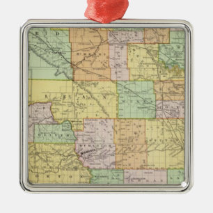 North Dakota Silbernes Ornament