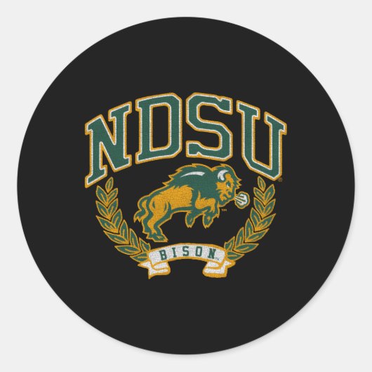 North Dakota Staat Bison Victory Runder Aufkleber (Vorderseite)