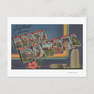North Dakota (Staat Hauptstadt/Blume) Postkarte