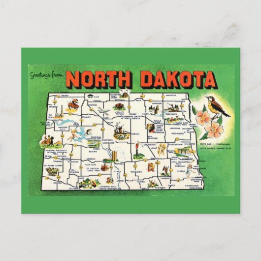 North Dakota Staat Karte (Vorderseite)