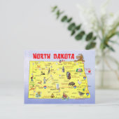 North Dakota Staat Map Postkarte (Stehend Vorderseite)