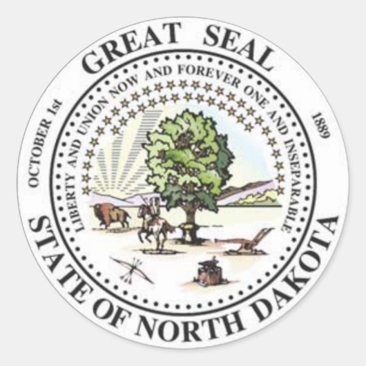 North Dakota Staat Siegel Stickers (Vorderseite)
