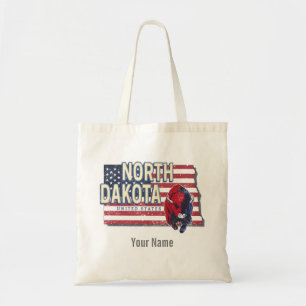 North Dakota Staat United Staaten Retro Map Vintag Tragetasche