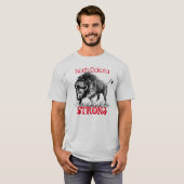 North Dakota stark mit amerikanischem Bison T-Shirt (Vorne ganz)
