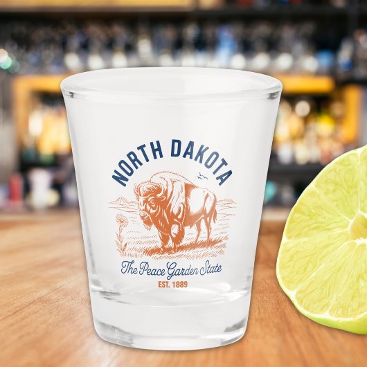 North Dakota The Peace Garden State Bison Schnapsglas