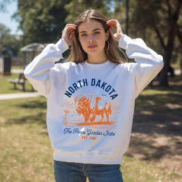 North Dakota The Peace Garden State Bison  Sweatshirt
