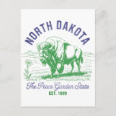 North Dakota The Peace Garden State Est. 1889 Postkarte (Vorderseite)