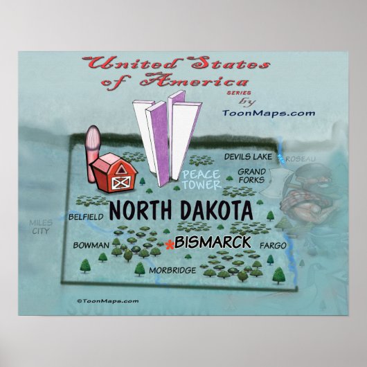 North Dakota USA Poster (Vorne)
