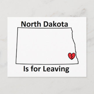 North Dakota Verlasst Postkarte