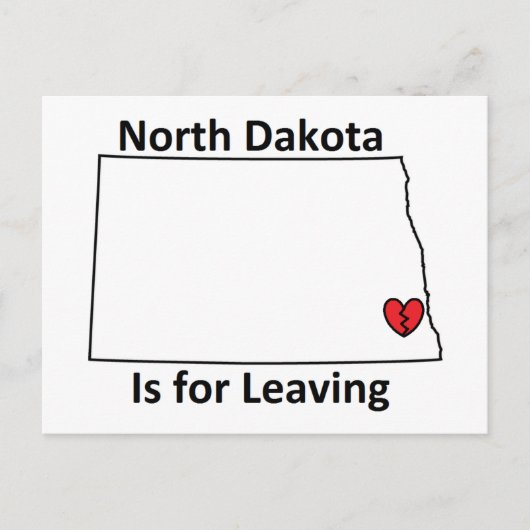 North Dakota Verlasst Postkarte (Vorderseite)