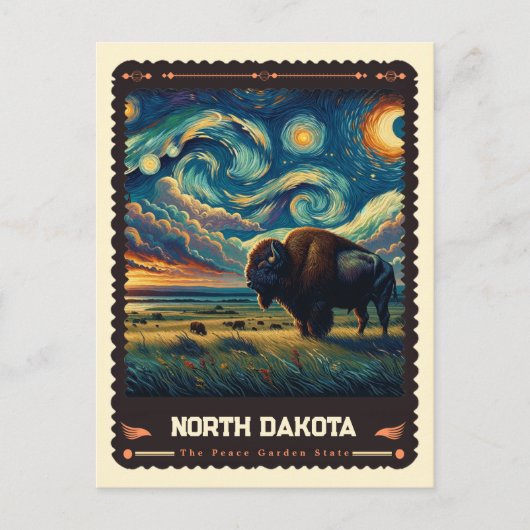 North Dakota | Vincent Van Gogh Inspiriert Postkarte (Vorderseite)
