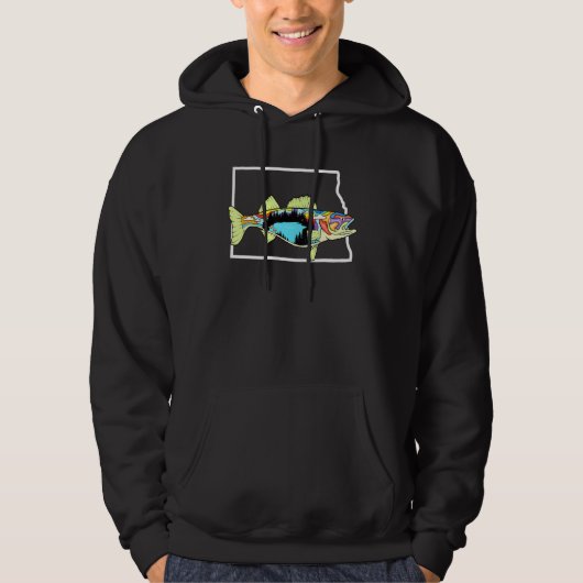 North Dakota Walleye Walleye Fischen Süßwasser Fis Hoodie (Vorderseite)