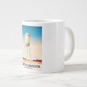 North Dakota Water Tower Reiseplakat Jumbo-Tasse (Vorderseite Rechts)