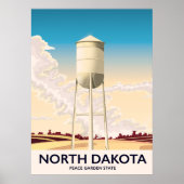 North Dakota Water Tower Reiseplakat Poster (Vorne)