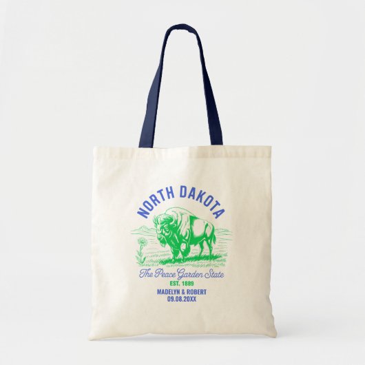 North Dakota Wedding Welcome Bag, Staat Liebe Tragetasche (Vorne)