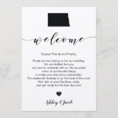 North Dakota Wedding Welcome Letter & Itinerary Programm (Vorderseite)