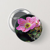 North Dakota Wild Rose Button (Vorne & Hinten)