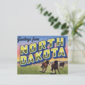 North Dakota Wildpferde-Prärie Postkarte (Stehend Vorderseite)