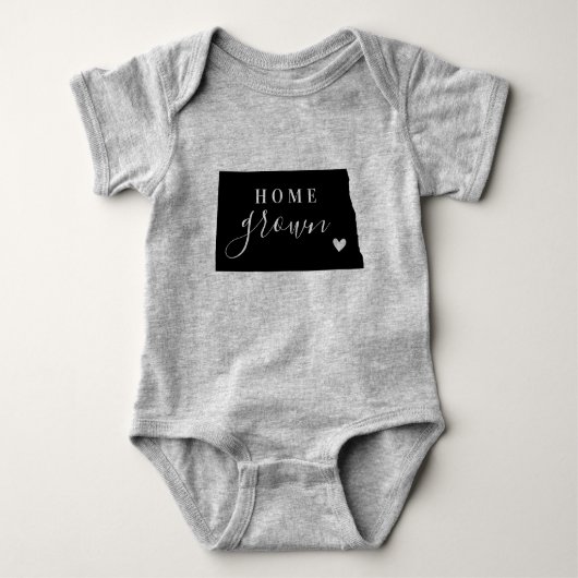 North Dakota Zuhause Grown Staat T-Shirt Baby Strampler (Vorderseite)