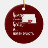 North Dakota Zuhause ist das Herz Keramik Ornament (Vorne)