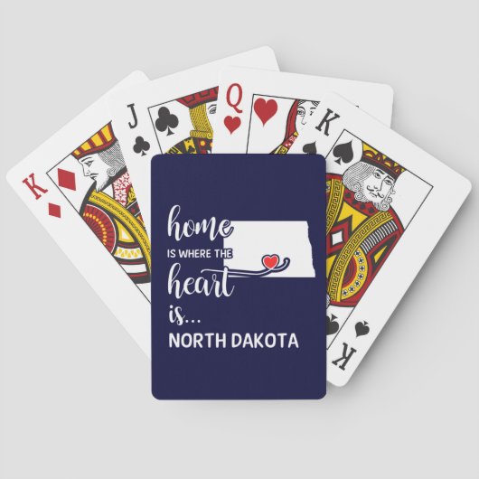 North Dakota Zuhause ist das Herz Spielkarten (Rückseite)
