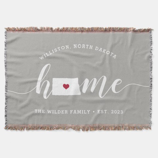 North Dakota Zuhause Staat Personalisiert Decke (Vorderseite)