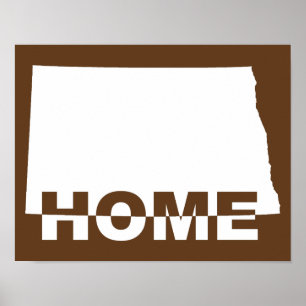 North Dakota Zuhause weg vom Staat Plakatzeichen Poster