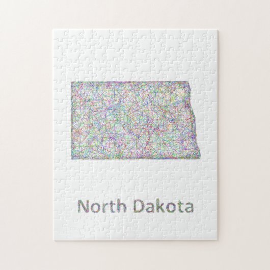 North- Dakotakarte Puzzle (Vertikal)