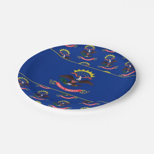 North Dakotan Flag, Flag of North Dakota Pappteller (Schrägansicht)