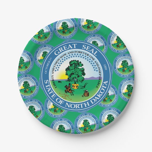 North Dakotan Seal, North Dakota Pappteller (Vorderseite)