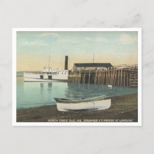 North Deer Isle Maine, Dampfer am Dock, 1910  Postkarte