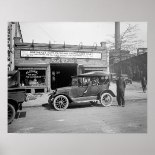 North East Auto Exchange, 1926. Vintage-Foto Poster