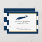 North Fork Long Island mit Herz Wedding RSVP (Vorne/Hinten)