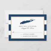 North Fork Long Island mit Herz Wedding RSVP Karte (Vorderseite)
